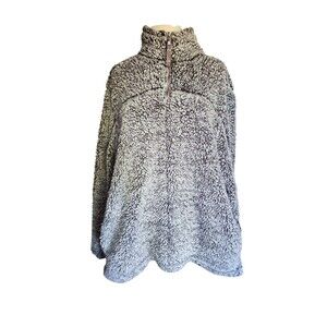 Grizzly Sherpa 1/4 Zip Pullover Jacket Mens XL Gray Outdoors Gorpcore Hiking